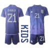 Baby Fußballbekleidung Argentinien Paulo Dybala #21 Auswärtstrikot WM 2022 Kurzarm (+ kurze hosen)